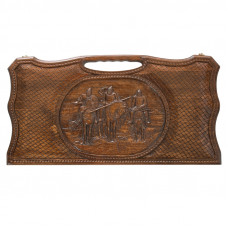 Нарды резные "Три богатыря" с ручкой